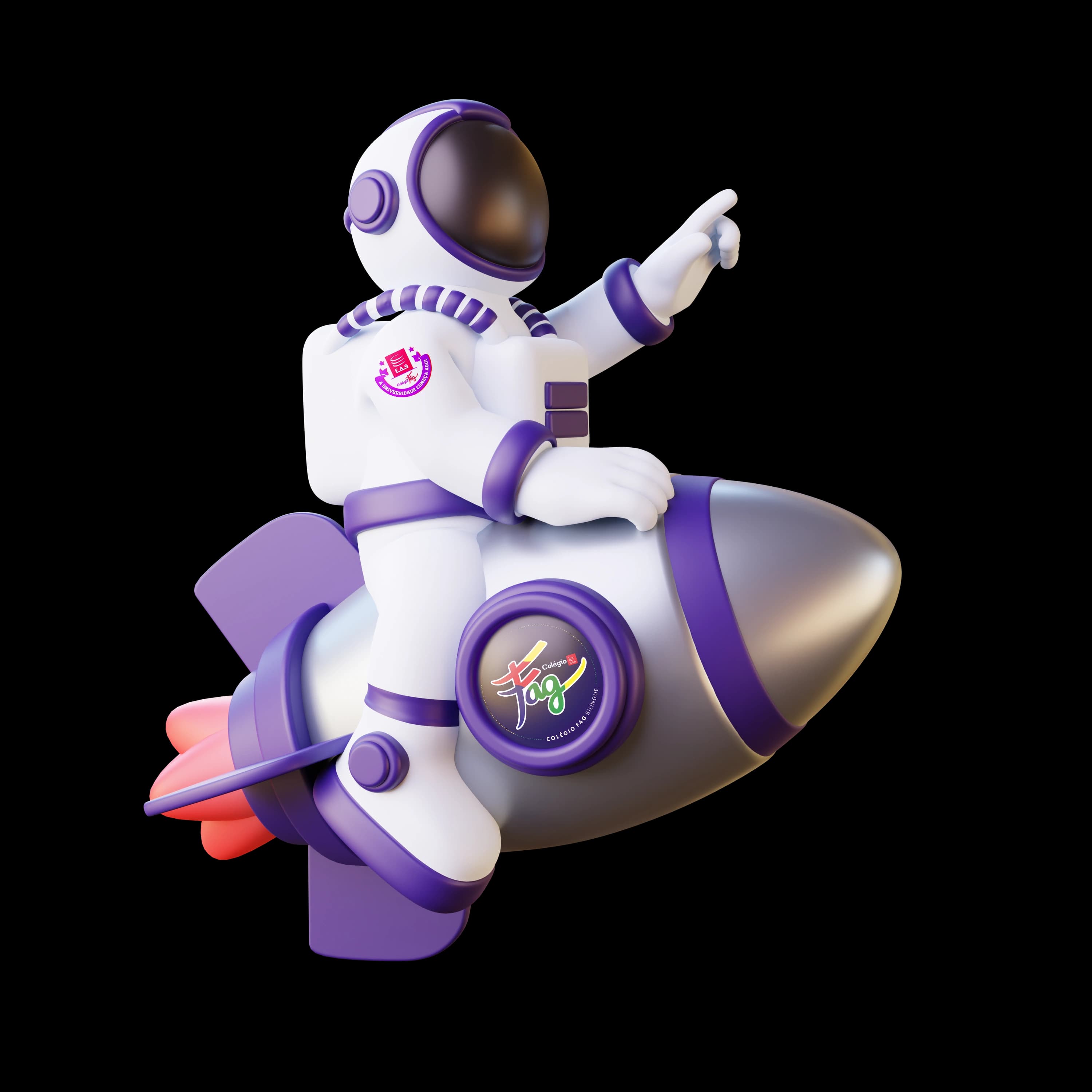 Astronauta montado no foguete